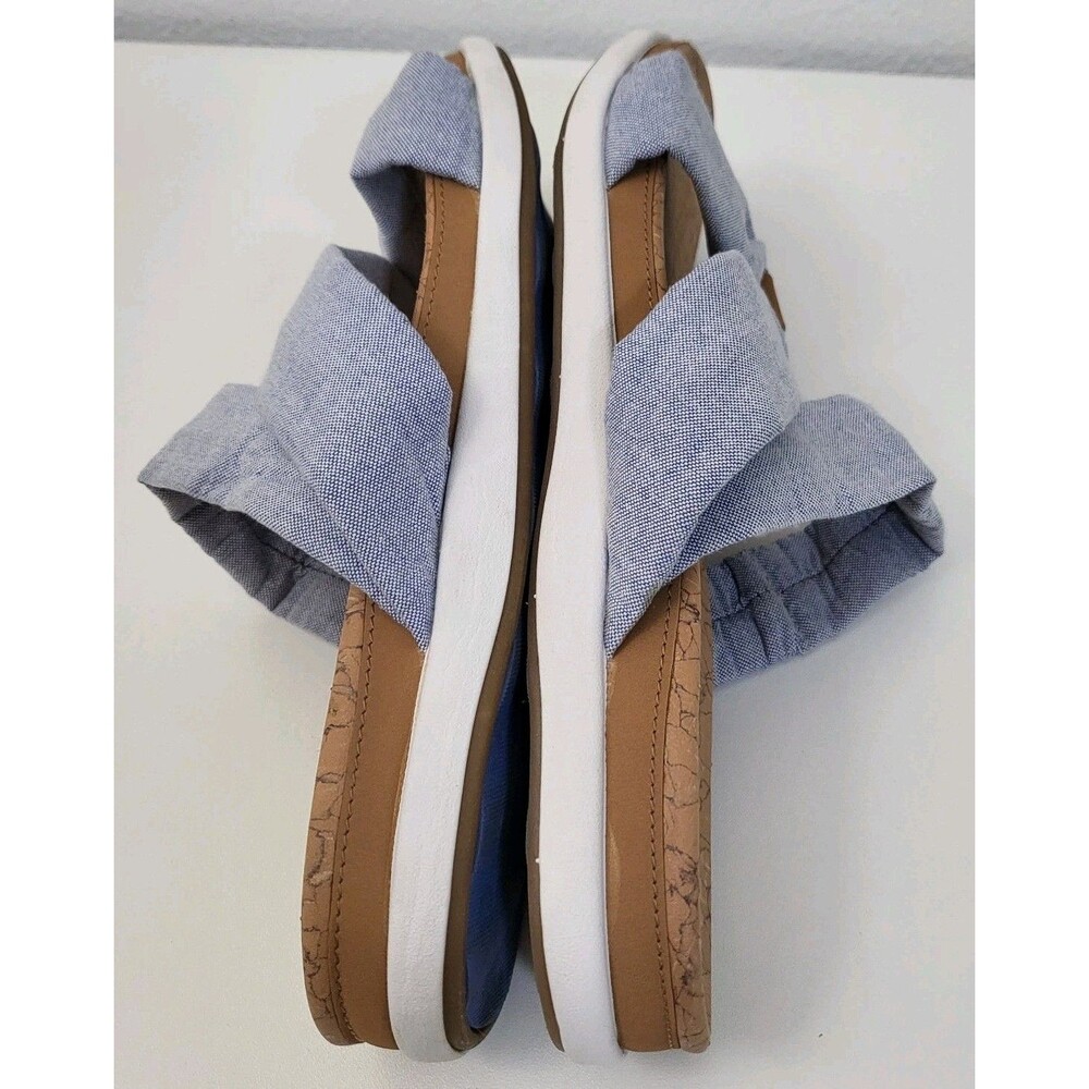 Clarks Light Blue Fabric Twist Slingback Sandals - Picture 7 of 10